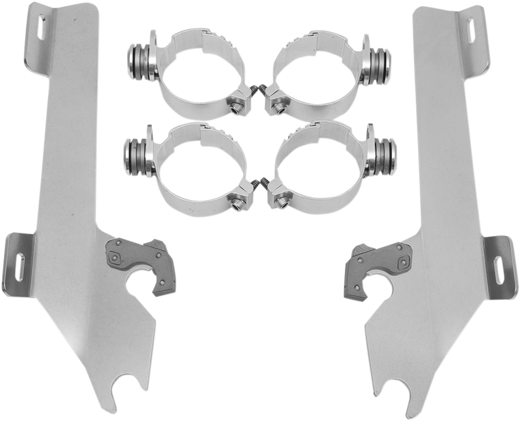 Memphis Shades - Batwing Trigger Lock Mounting Kit - VTX 1800 - Polished - Fats/Slim Windshield Trigger-Lock Complete Mount Kit - MEK1904