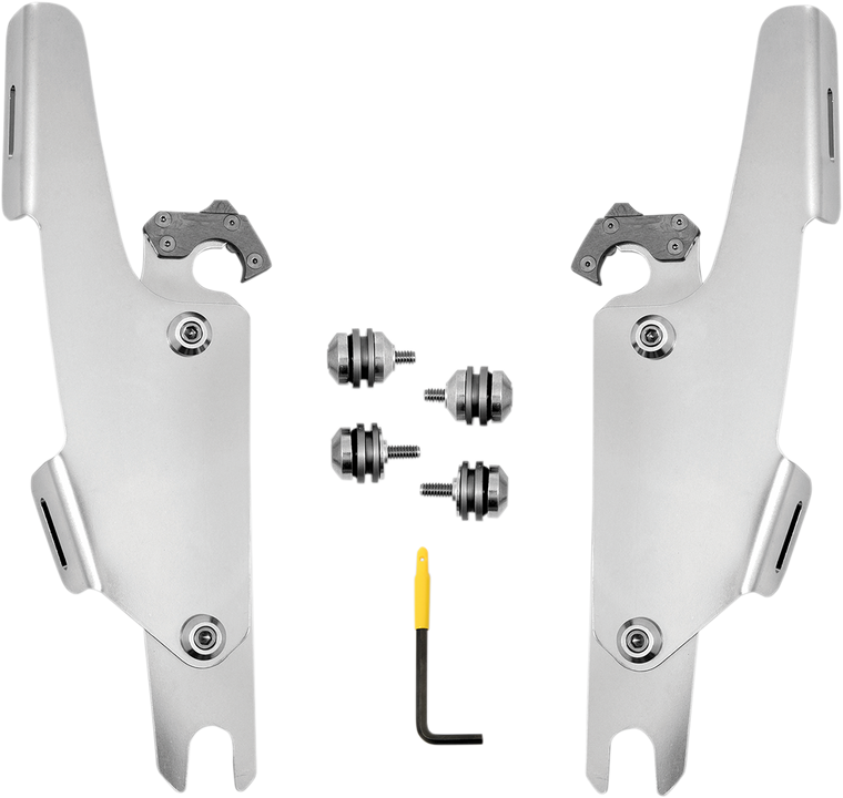 Memphis Shades - Fats Mounting Kit - Polished - FLFB - Fats/Slim Windshield  Trigger-Lock Complete Mount Kit - MEK2032