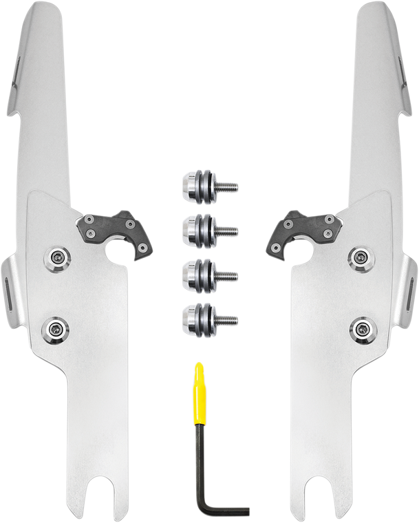 Memphis Shades - Batwing Fats/Slim Mounting Kit - Polished - FLHRS/XS - Fats/Slim Windshield  Trigger-Lock Complete Mount Kit - MEK2041
