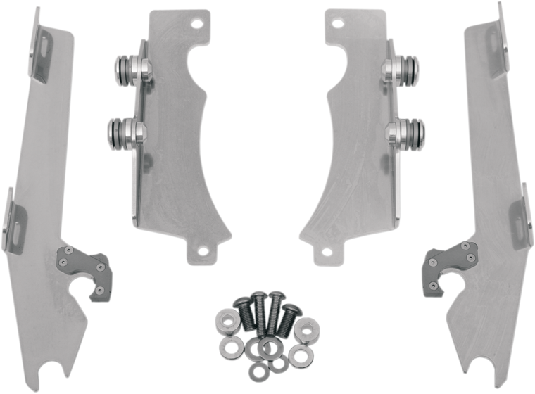 Memphis Shades - Batwing Trigger Lock Mounting Kit - Vstar - Polished - Fats/Slim Windshield Trigger-Lock Complete Mount Kit - MEK1909