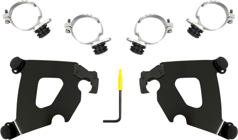 Memphis Shades - Cafe Mounting Kit - Black - XL - Cafe Fairing Trigger-Lock Hardware Kit - MEB2058