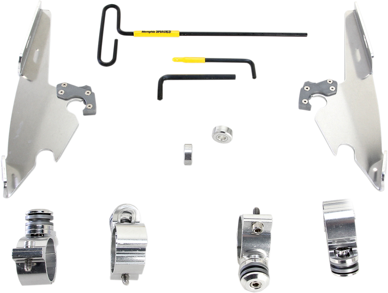 Memphis Shades - Batwing - Mounting Kit - Polished - XL12C - Batwing Fairing Trigger-Lock Mounting Kit - MEK2008