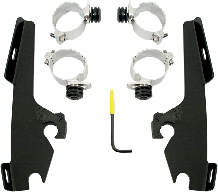 Memphis Shades - Fats/Slim Trigger Lock Mounting Kit - Black - Fats/Slim Windshield  Trigger-Lock Complete Mount Kit - MEB8977