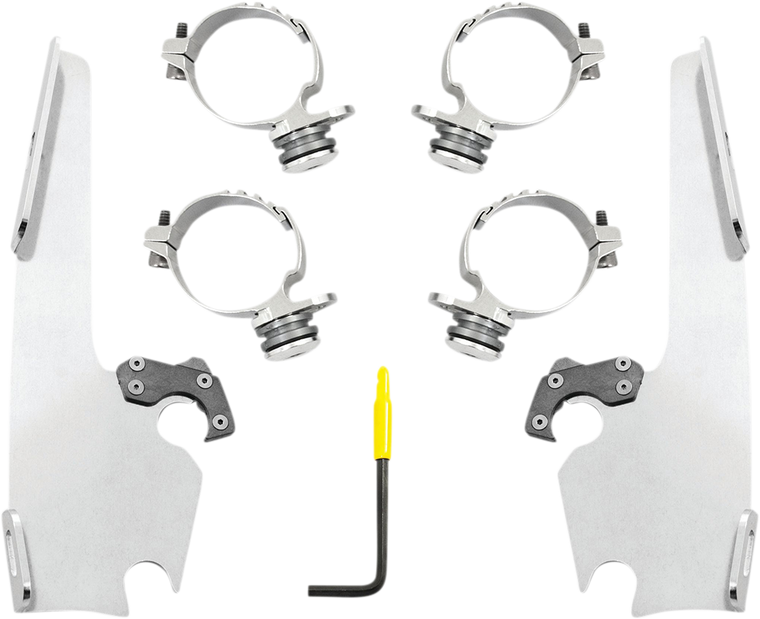 Memphis Shades - Fats/Slim Windshield Trigger Lock Complete Mount Kit - Polished - XL - Fats/Slim Windshield  Trigger-Lock Complete Mount Kit - MEK2054 Memphis Shades - Fats/Slim Windshield Trigger Lock Complete Mount Kit - Polished - XL - Fats/Slim Windshield  Trigger-Lock Complete Mount Kit - MEK2054