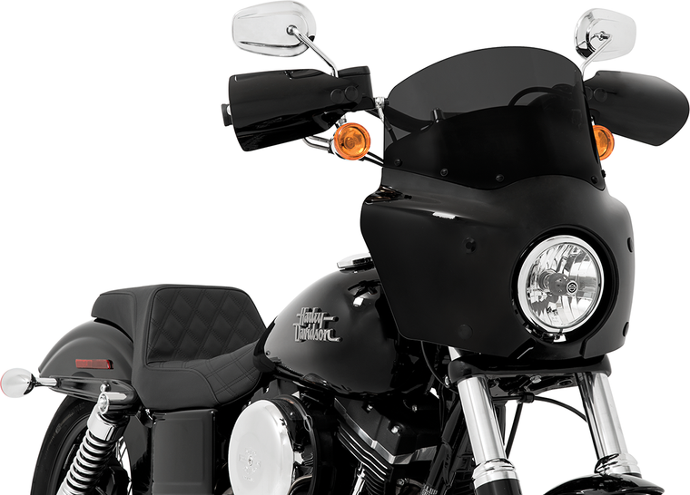 Memphis Shades - Roadwarrior Cafe Shield - Dark Black Smoke - 9" - Road Warrior Windshield  without Vent - MEP86610