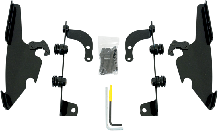 Memphis Shades - Fats/Slim Trigger Lock Mounting Kit - Phantom - Black - Fats/Slim Windshield Trigger-Lock Complete Mount Kit - MEB8966