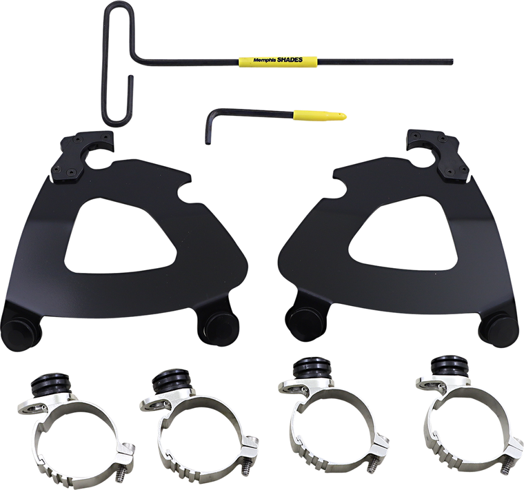 Memphis Shades - Gauntlet Mounting Kit - Black - XL - Gauntlet Fairing Trigger-Lock Hardware Kit - MEB2057