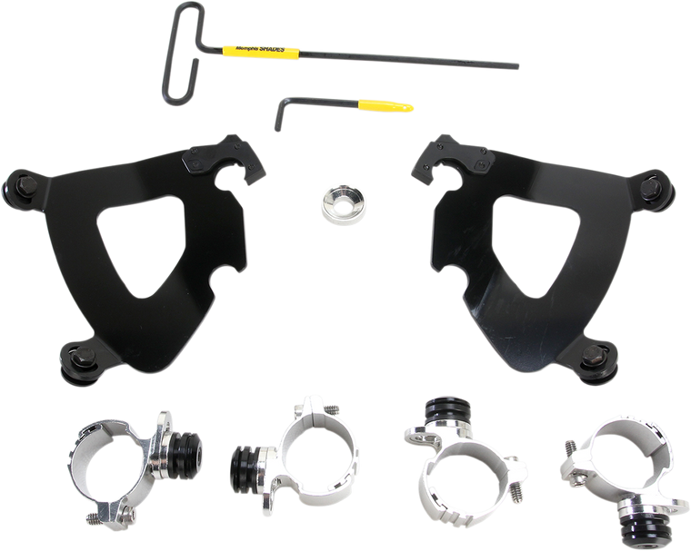 Memphis Shades - Gauntlet Mounting Kit - Black - XL883 - Gauntlet Fairing Trigger-Lock Hardware Kit - MEB2002 Memphis Shades - Gauntlet Mounting Kit - Black - XL883 - Gauntlet Fairing Trigger-Lock Hardware Kit - MEB2002