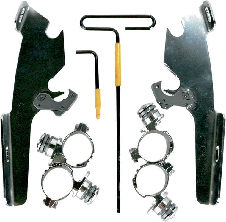 Memphis Shades - Fats/Slim Trigger Lock Mounting Kit - Kawasaki/Yamaha - Fats/Slim Windshield Trigger-Lock Complete Mount Kit - MEM8982
