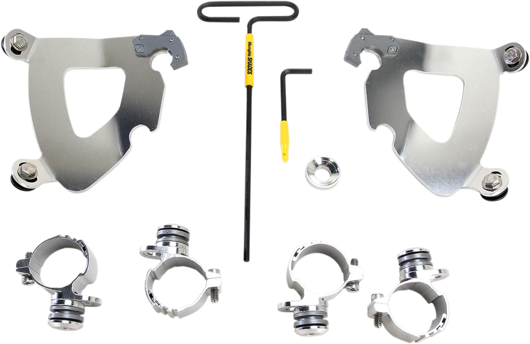 Memphis Shades - Gauntlet Mounting Kit - Polished - XL883 - Gauntlet Fairing Trigger-Lock Hardware Kit - MEK2002