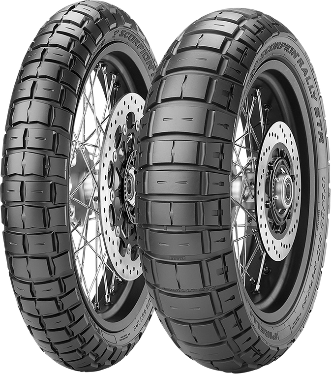 Pirelli - Tire - Scorpion Rally STR - Front - 120/70R18 - 59V - Scorpion Rally STR Dual Sport Tire  Front - 3114900 Pirelli - Tire - Scorpion Rally STR - Front - 120/70R18 - 59V - Scorpion Rally STR Dual Sport Tire  Front - 3114900
