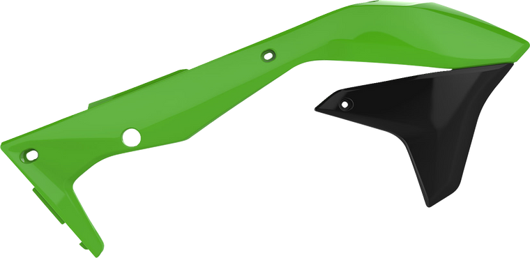 Polisport - Radiator Cover - OEM Green/Black - KX 450F - Radiator Covers For Kawasaki - 8418300001