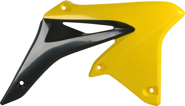 Polisport - Radiator Cover - Black/ Yellow - RMZ 250 - Radiator Covers For Suzuki - 8413600003