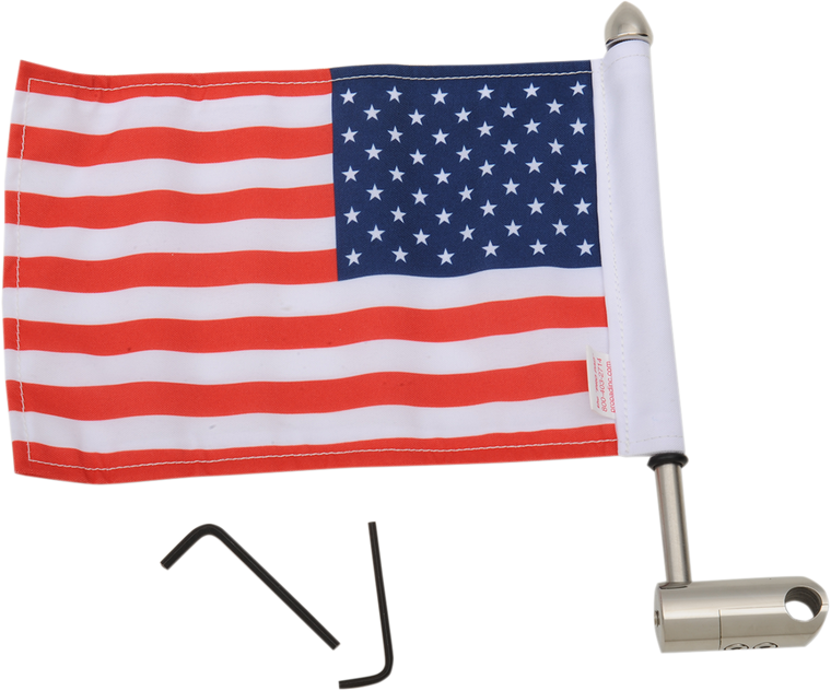 Pro Pad - Luggage Rack Flag Mount - 1/2" Round - With 10" X 15" Flag - Extended-Style Luggage Rack Flag Mount with Flag - RFM-RDHB1215