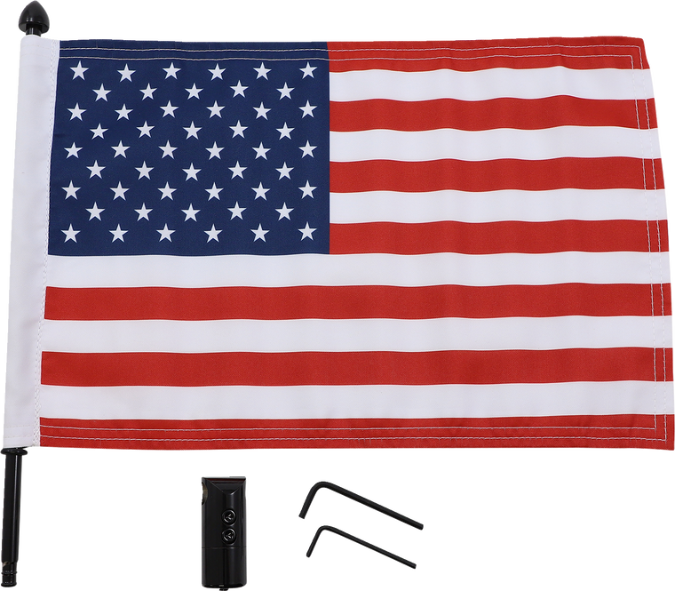 Pro Pad - Luggage Rack Flag Mount - 1/2" Round - With 10" X 15" Flag - Extended-Style Luggage Rack Flag Mount with Flag - BRFM-RDHB1215 Pro Pad - Luggage Rack Flag Mount - 1/2" Round - With 10" X 15" Flag - Extended-Style Luggage Rack Flag Mount with Flag - BRFM-RDHB1215