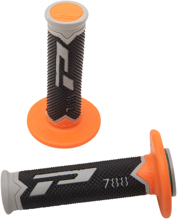 Pro Grip - Grips - 788 - Gray/Orange/Black - Cross Triple Density 788 Grips - PA078800TGAC