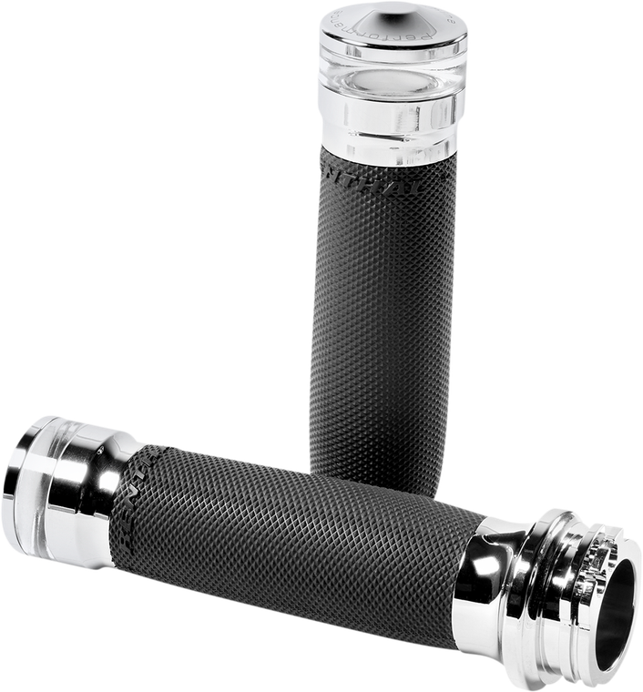 Performance Machine - Grips Contour - LED - Cable - Chrome - Vision Series Contour LED Turn Signal Grips - 0063-2101M-CH
