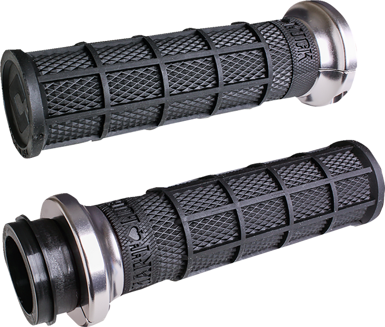 Odi - Grips - Hart Luck - Cable - Black/Silver - Harley Hart-Luck Signature V-Twin Lock-On Grips - V31HCW-BB-S