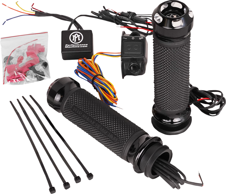 Performance Machine - Grips - Apex - Heated - TBW - Contrast Cut - Apex Heated Grips - 0063-2093-BM