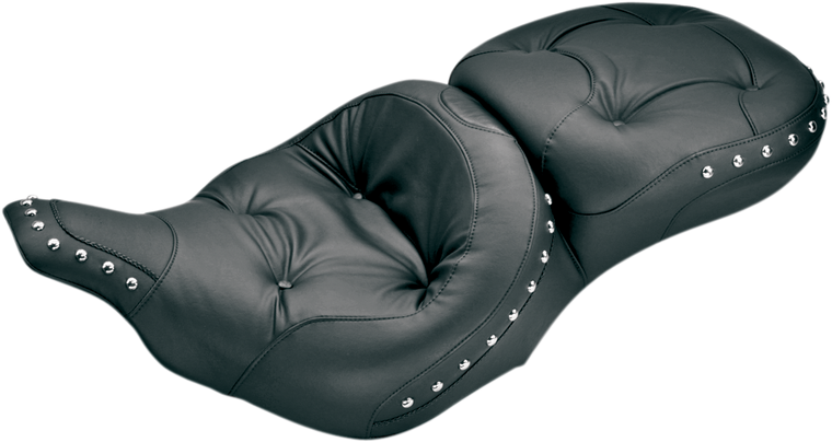 Mustang - Studded Regal Seat - '97-'07 FLT - One-Piece 2-Up Ultra Touring Seat - 75570