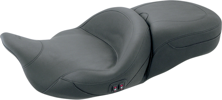 Mustang - Heated Touring Seat - Plain - Heated One-Piece 2-Up Vinyl Touring Seat - 79646