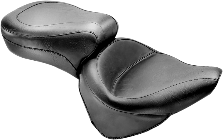 Mustang - Vintage Style Seat - Wide - Smooth - Black - Softail - Vintage Style Seat - 75735