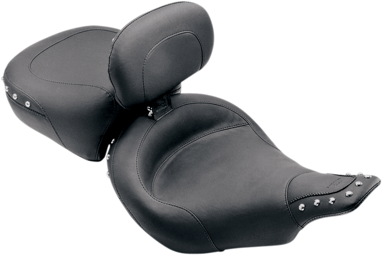 Mustang - Wide Solo Seat - With Backrest - Vintage - Black - Smooth - Softail '06-'10 - Wide Solo Seat with Removable Backrest - 79530