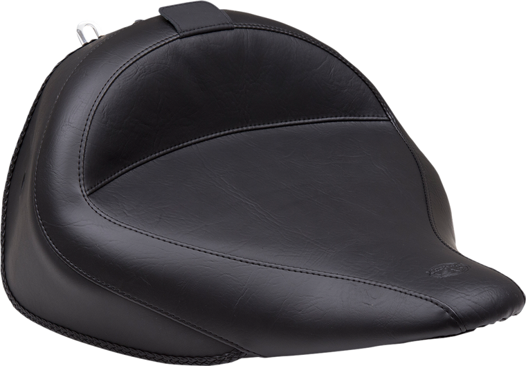 Mustang - Wide Solo Seat - With Backrest - Vintage - Black - Smooth - Wide Solo Seat with Removable Backrest - 79914