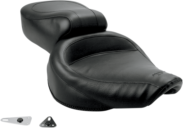 Mustang - Vintage Style Seat - Wide - Smooth - Black - Dyna - Vintage Style Seat - 75680