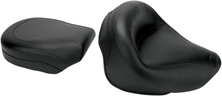 Mustang - Seat - Vintage - Wide - Touring - Without Driver Backrest - Two-Piece - Smooth - Black - VN1600 - Vintage Wide Touring Seat - 75891