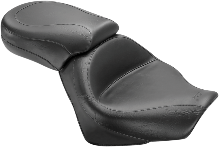 Mustang - Seat - Vintage - Wide - Touring - Without Driver Backrest - Two-Piece - Smooth - Black - Vintage Wide Touring Seat - 76161