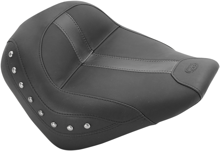 Mustang - Solo Seat - Black - Vinyl - Studded - Scout - Vintage Solo Seat  Studded, without Backrest - 75390