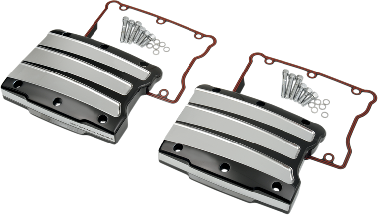 Performance Machine - Rocker Cover Box - Scalloped - Platinum Cut - Twin Cam - Rocker Box Covers - 0177-2021-BMP