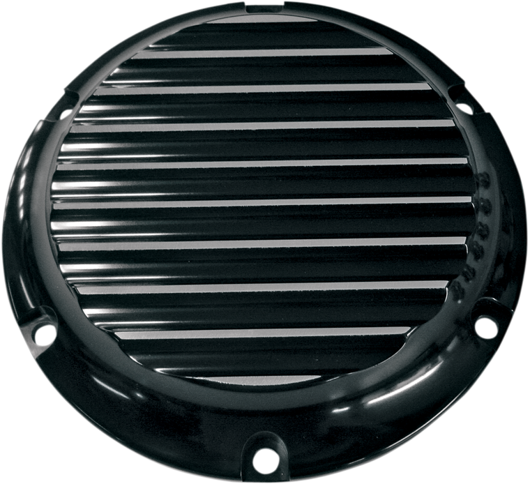 Joker Machine - Derby Cover - Black/Silver - Finned - Billet Derby Cover - 10-690B