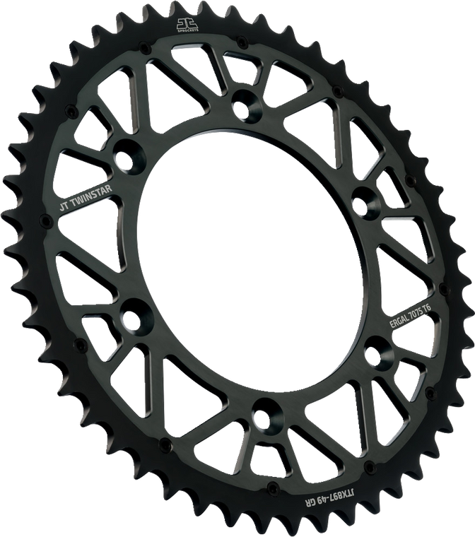 Jt Sprockets - Steel Rear Sprocket - Graphite - 49 Tooth - Twinstar Rear Sprocket - JTX897.49GR