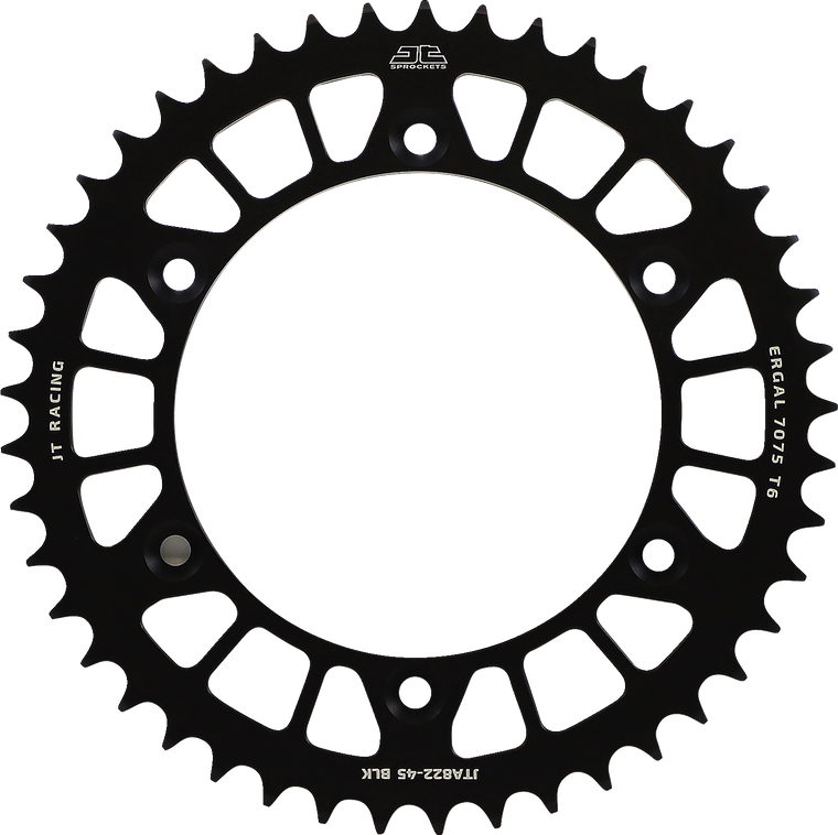 Jt Sprockets - Rear Sprocket - 520 - Black - 45 Tooth - Rear Sprocket - JTA822.45BLK