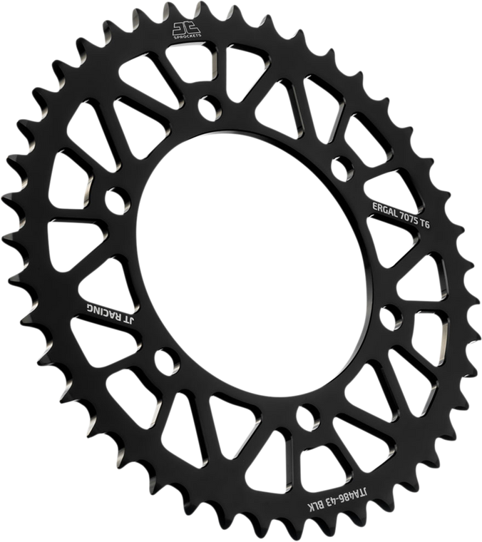 Jt Sprockets - Rear Sprocket - Kawasaki/Yamaha - Black - 43-Tooth - RaceLite Aluminum Rear Sprocket - JTA486.43BLK