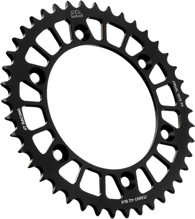 Jt Sprockets - Rear Sprocket - Black - 42-Tooth - RaceLite Aluminum Rear Sprocket - JTA897.42BLK