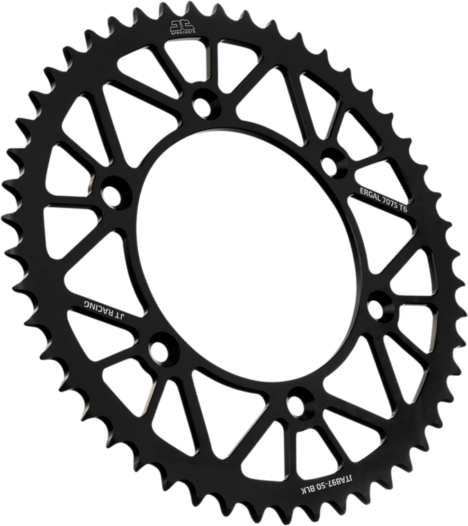 Jt Sprockets - Rear Sprocket - Black - 50-Tooth - RaceLite Aluminum Rear Sprocket - JTA897.50BLK
