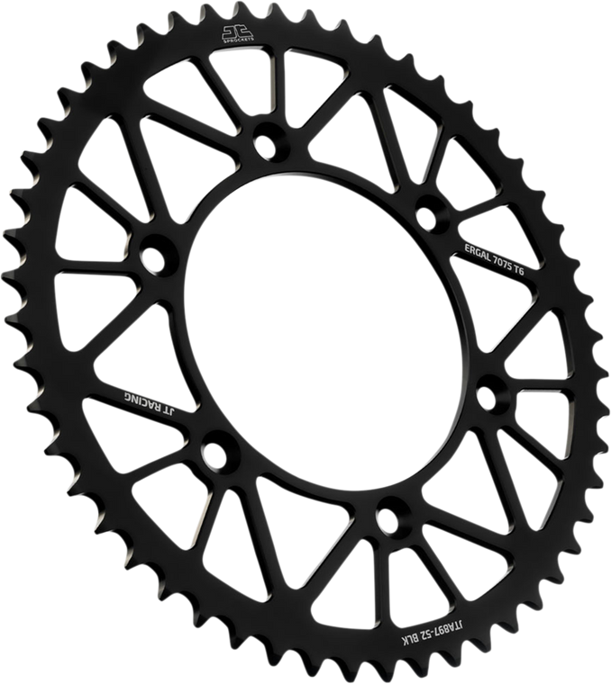 Jt Sprockets - Rear Sprocket - Black - 52-Tooth - RaceLite Aluminum Rear Sprocket - JTA897.52BLK