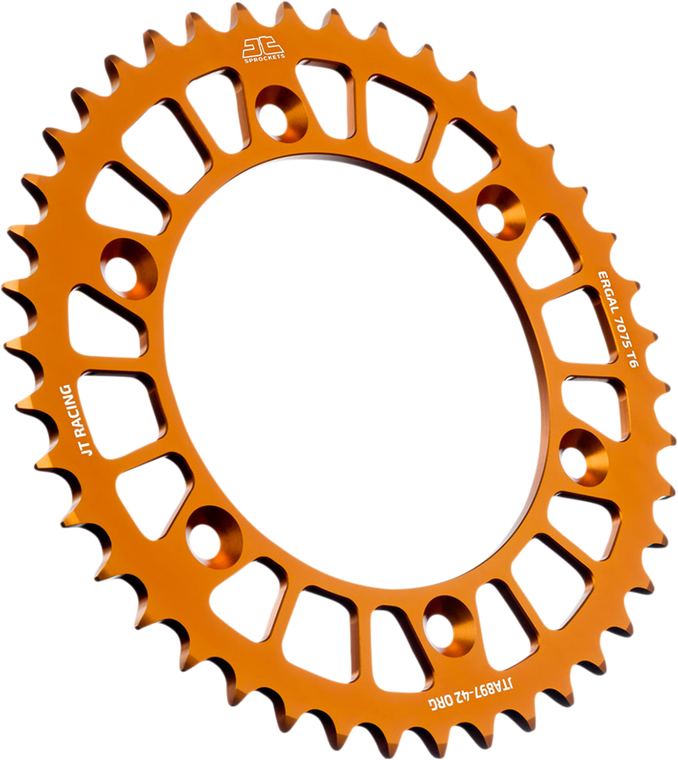 Jt Sprockets - Rear Sprocket - Orange - 42-Tooth - RaceLite Aluminum Rear Sprocket - JTA897.42ORG