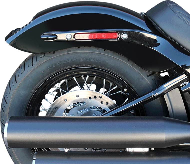 Paul Yaffe Bagger Nation - Fender and Frenched-In LED License Plate Kit - Gloss Black Frame - FXBB - Rear Fender and License Plate Kit - CRF-M8ST-SB-B
