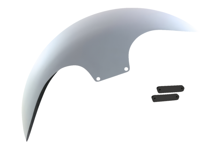 Paul Yaffe Bagger Nation - Cafe Front Fender - 19" - Black Adapters - Super-Lite Cafe Front Fender for OEM Wheels - CAFE-19-14L-B-C