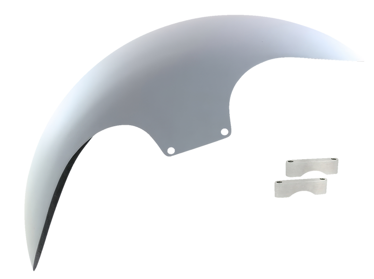 Paul Yaffe Bagger Nation - Cafe Front Fender - 19" - Satin Spacers - Super-Lite Cafe Front Fender for OEM Wheels - CAFE-19-13E-S-C