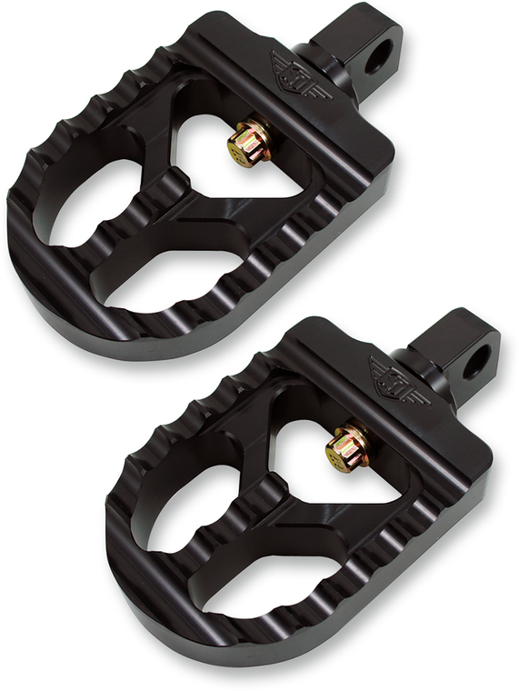 Joker Machine - Adjustable Serrated Short Footpegs - Black - Adjustable Serrated Billet Footpegs - 08-57-1