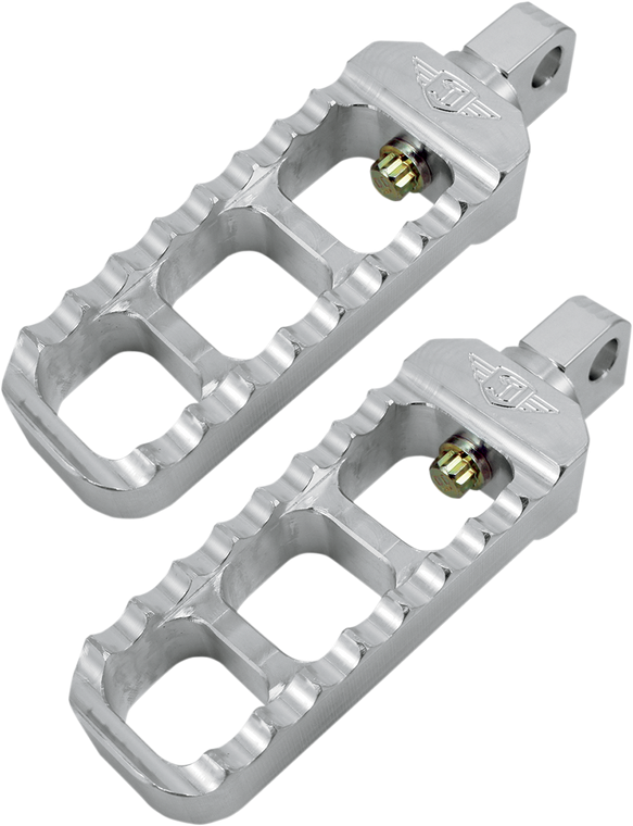 Joker Machine - Adjustable Serrated Footpegs - Clear - Adjustable Serrated Billet Footpegs - 08-61-1