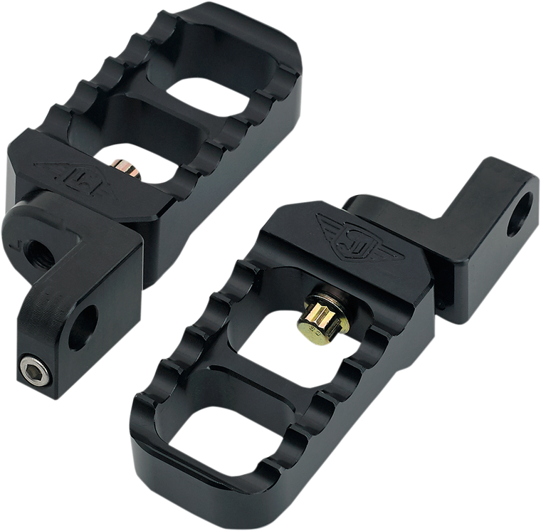 Joker Machine - Adjustable Stubby Footpegs - Black - XL - Adjustable Serrated Billet Footpegs - 08-642-3B