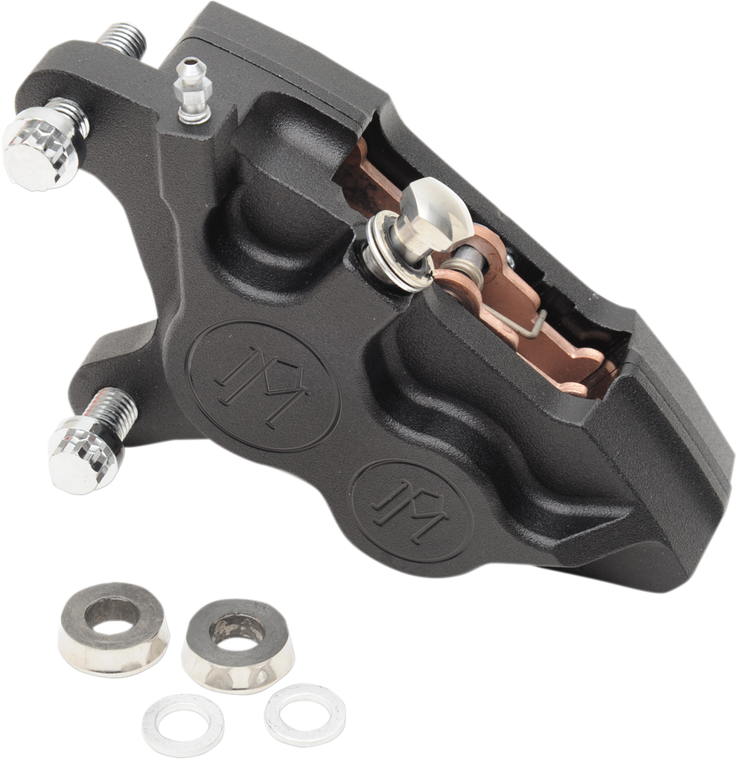 Performance Machine - 4-Piston Caliper - Front Left - Black Ops - 11.5" - Four-Piston Differential-Bore Caliper - 0053-2919-SMB