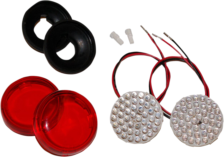 Namz - Rear Red LED Turn Signals - Indian - Rear Red LED Turn Signal Insert Kit - NITS-R02