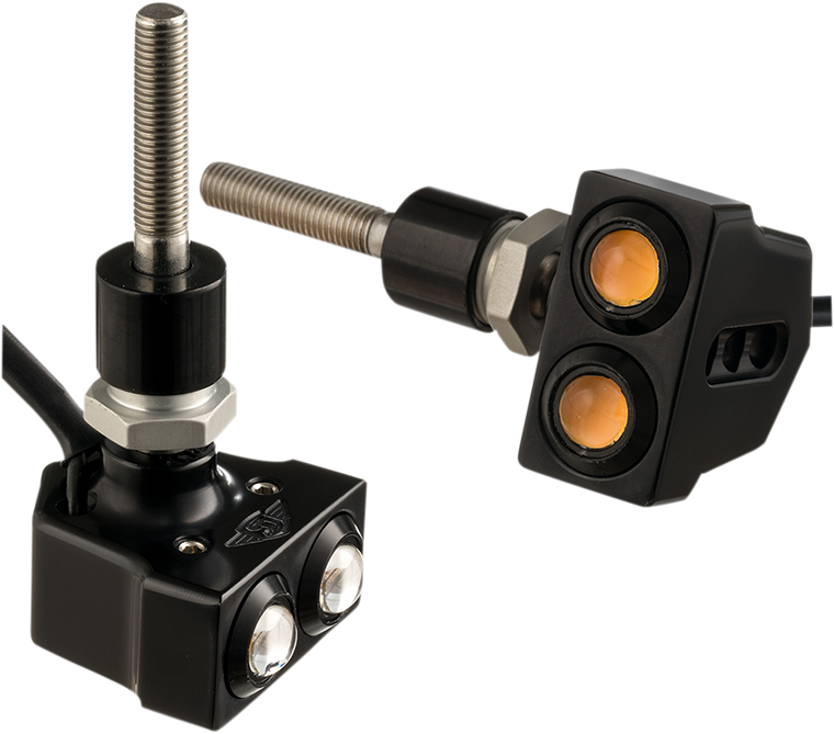 Joker Machine - Rat Eye Mirror-Mount Turn Signals - Dual - Black - Rat Eye LED Mirror Mount Turn Signals  Dual - 05-216B